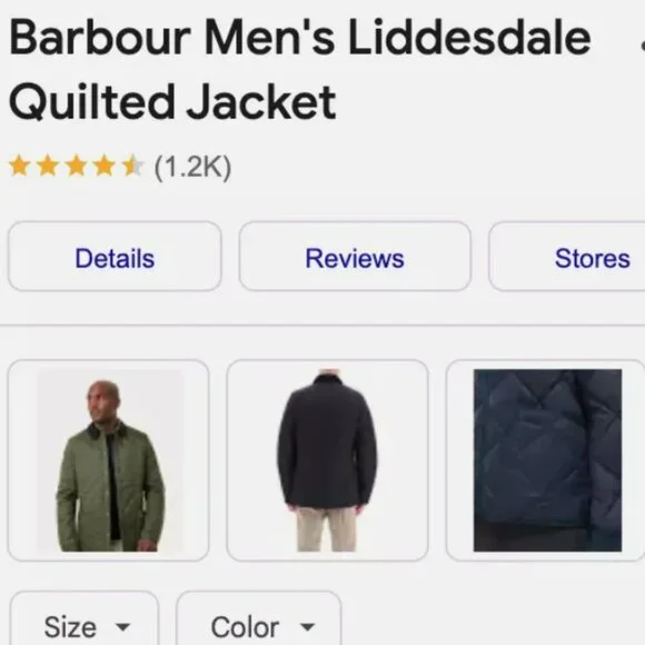 Barbour Men's Liddesdale Quilted Jacket MSRP $ 270 in Navy British Heritage - Picture 5 of 16